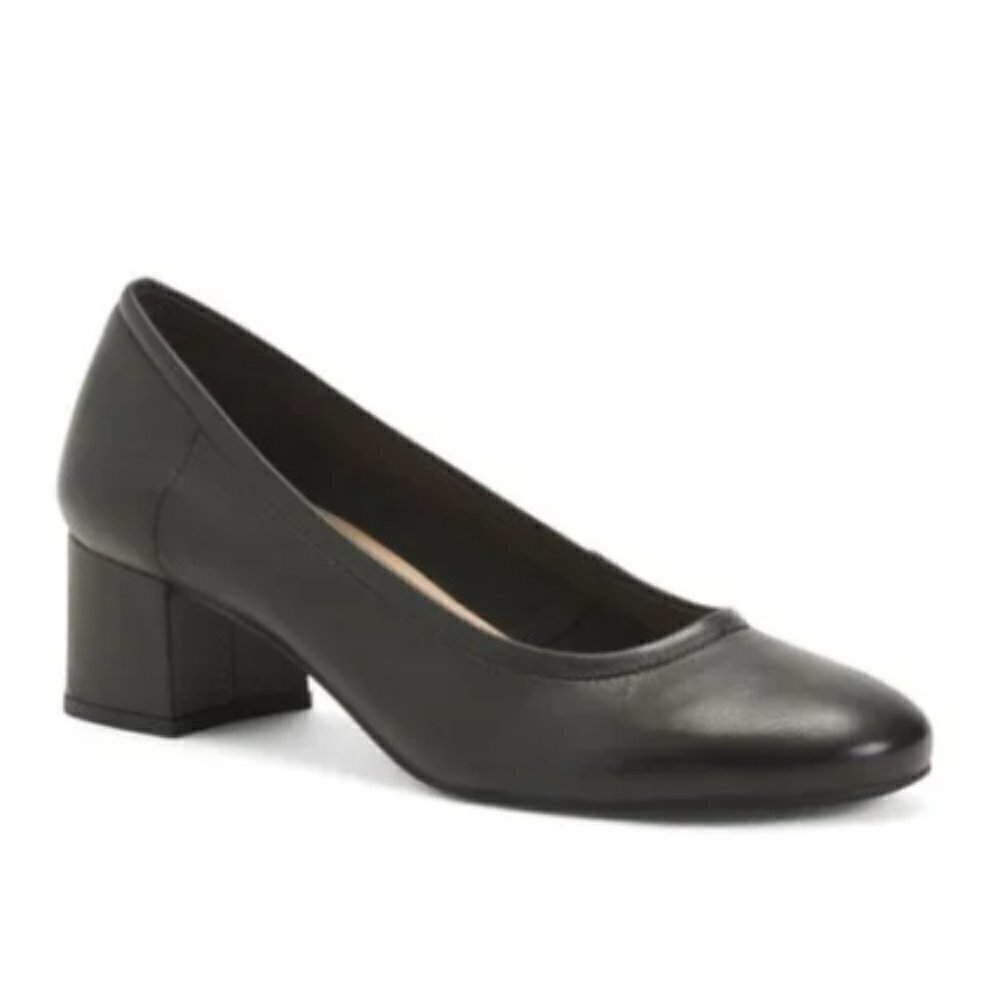 New ERAM Black Leather Pumps size EUR 39 US 9